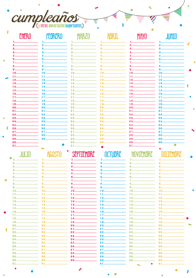 imprimible: calendario de cumpleaños | milowcostblog imprimible: calendario de cumpleaños | milowcostblog
