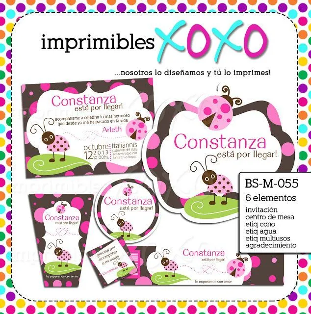 Imprimible XOXO: kit imprimible para Baby Shower o cumpleaños ...