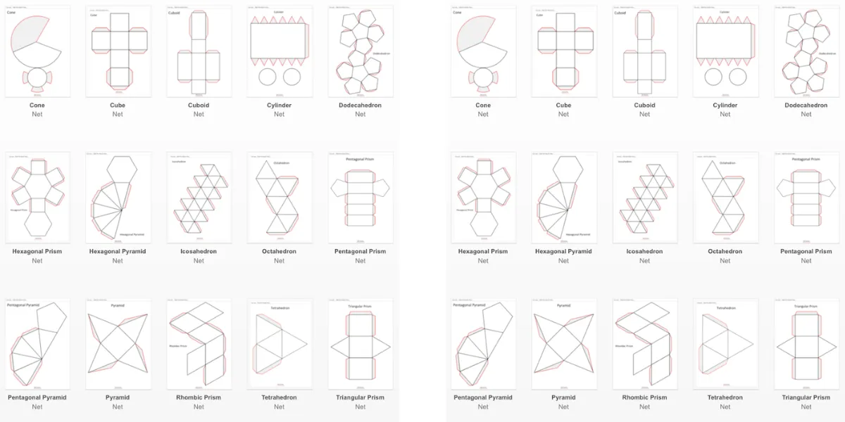 Imprimibles para construir cuerpos geométricos - Aprendiendo Matemáticas