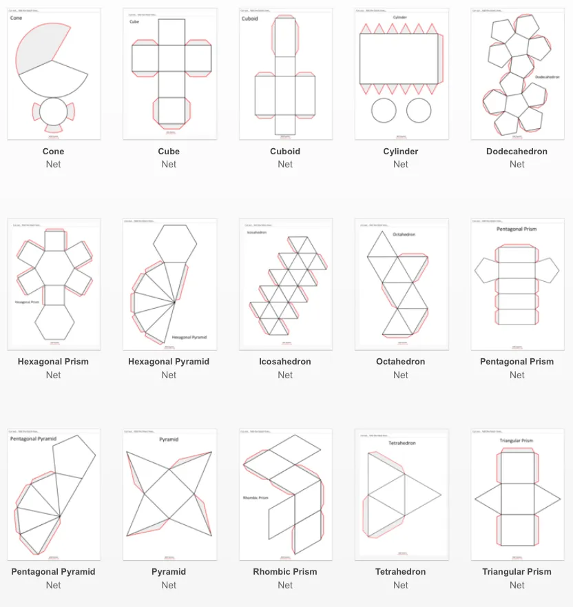 Imprimibles para construir cuerpos geométricos - Aprendiendo Matemáticas Imprimibles para construir cuerpos geométricos - Aprendiendo Matemáticas