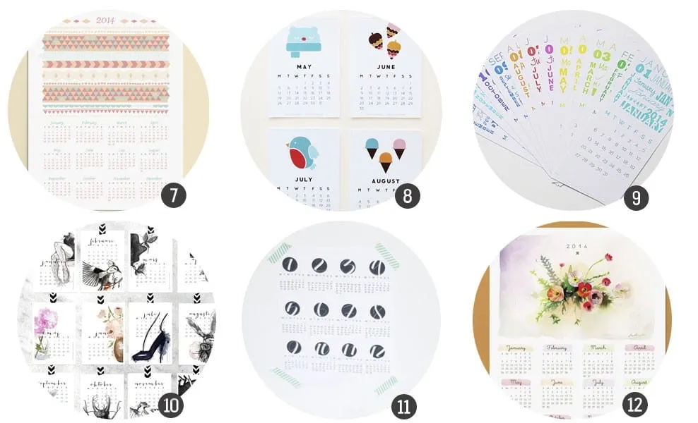 Imprimibles gratis: 18 calendarios de 2014 para imprimir | Cosas ...