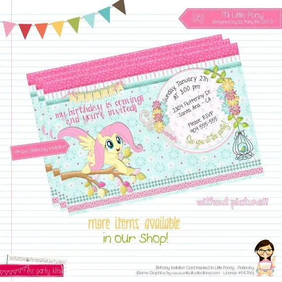 Invitaciónes para cumpleaños de My Little Pony para imprimir ...