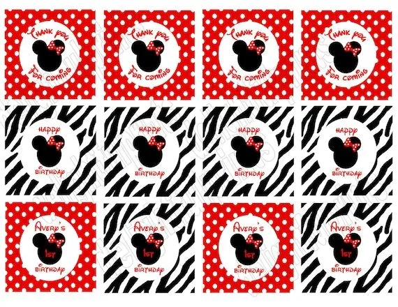 Imprimibles de Minnie Mouse en fondo rojo con lunares blancos y en ... Imprimibles de Minnie Mouse en fondo rojo con lunares blancos y en ...