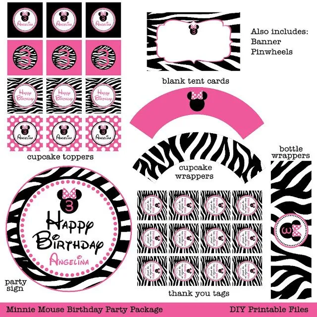 Imprimibles de Minnie Zebra 2. | Ideas y material gratis para ... Imprimibles de Minnie Zebra 2. | Ideas y material gratis para ...