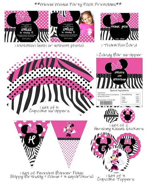Imprimibles de Minnie Zebra 2. | Ideas y material gratis para ... Imprimibles de Minnie Zebra 2. | Ideas y material gratis para ...
