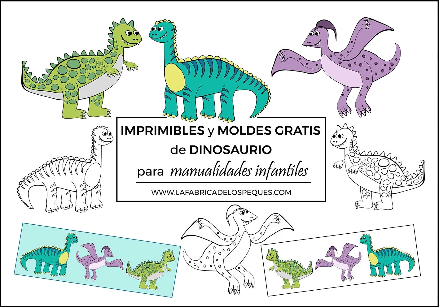 Imprimibles y moldes gratis de dinosaurio para manualidades infantiles - La fábrica de los peques Imprimibles y moldes gratis de dinosaurio para manualidades infantiles - La fábrica de los peques