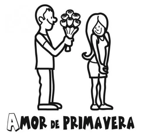 Imprimir: Amor en primavera: Dibujos para colorear