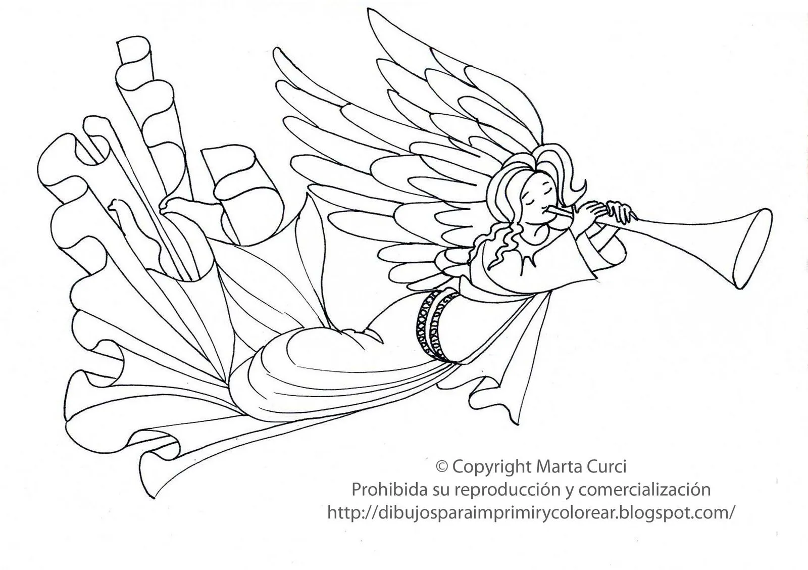 ... imprimir y colorear! Coloreá este hermoso ángel tocando su trompeta ... imprimir y colorear! Coloreá este hermoso ángel tocando su trompeta