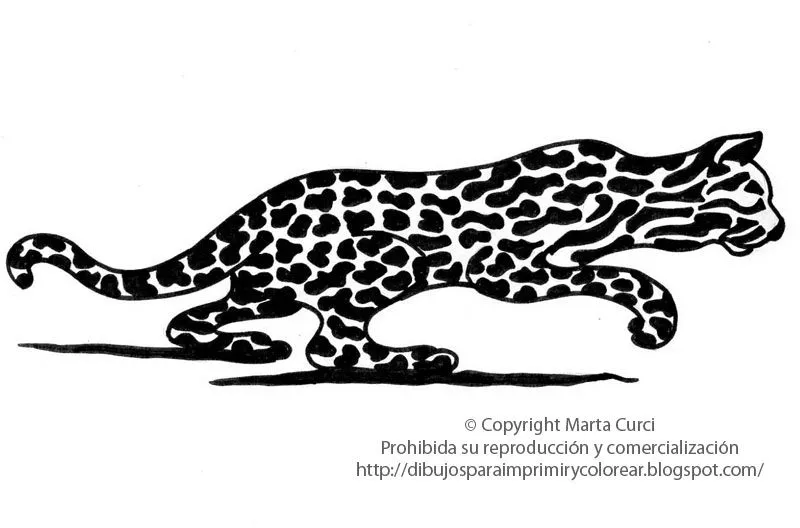 Dibujos para imprimir y colorear gratis para niños: Dibujo de un jaguar para  imprimir y colorear!