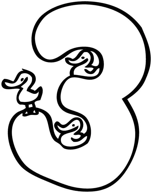 Free coloring pages of numero 3 para colorear Free coloring pages of numero 3 para colorear