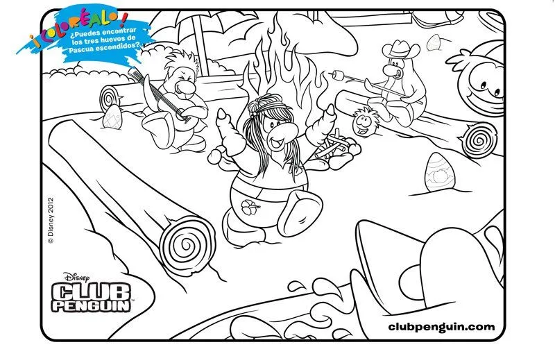 Imprimir: Dibujo infantil del Club Penguin para colorear