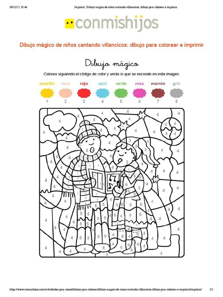 Imprimir - Dibujo Mágico de Niños Cantando Villancicos - Dibujo para Colorear e Imprimir | PDF Imprimir - Dibujo Mágico de Niños Cantando Villancicos - Dibujo para Colorear e Imprimir | PDF