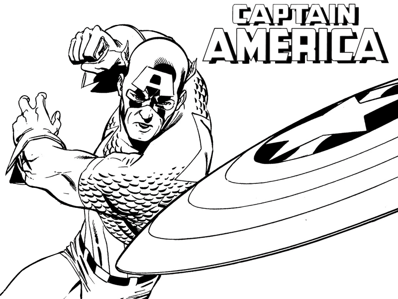 Imprimir dibujos para colorear : Capitán América Imprimir dibujos para colorear : Capitán América