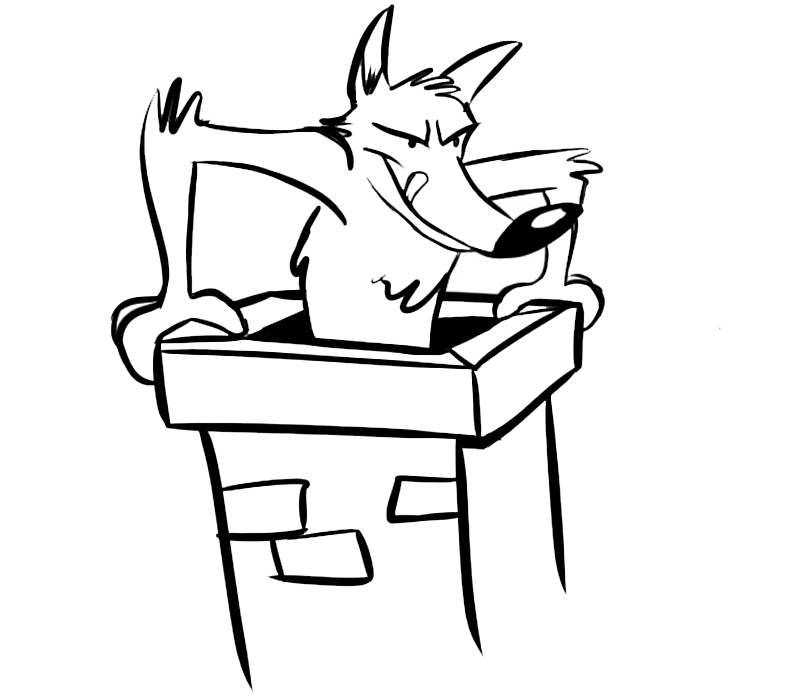 Imprimir dibujos para colorear : Lobo entrando por la chimenea Imprimir dibujos para colorear : Lobo entrando por la chimenea