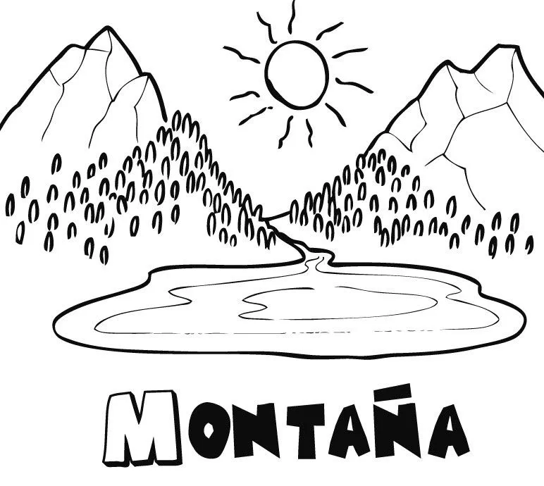 Dibujos de Montaña en verano para colorear
