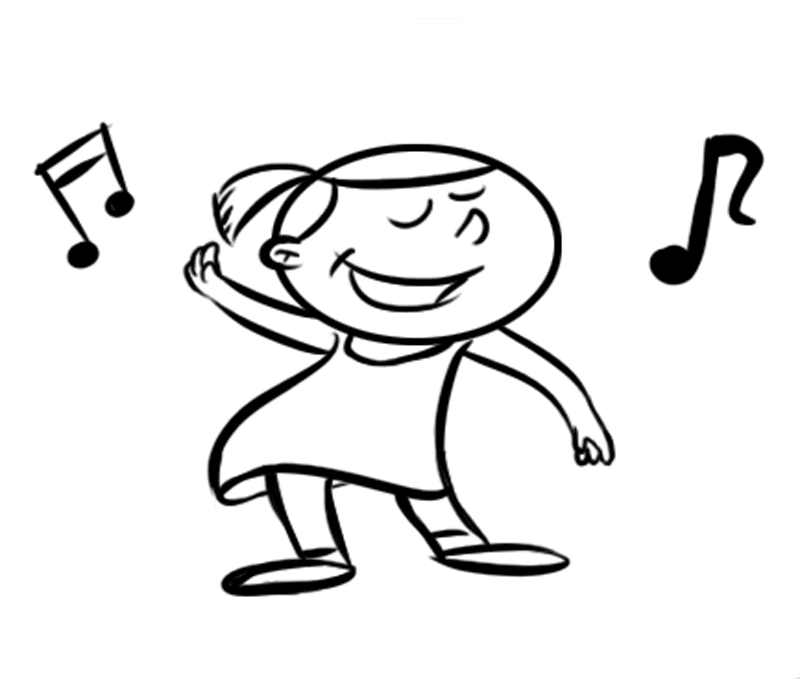 Imprimir dibujos para colorear : Niña bailando Imprimir dibujos para colorear : Niña bailando