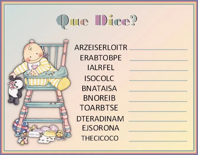 Imprimir Juegos Para Baby Shower | Juegos de mesa para baby shower ... Imprimir Juegos Para Baby Shower | Juegos de mesa para baby shower ...
