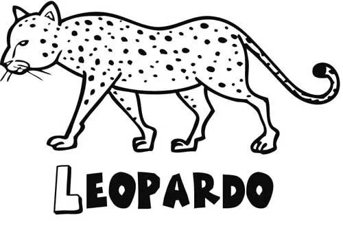 Imprimir: Leopardo: Dibujos para colorear