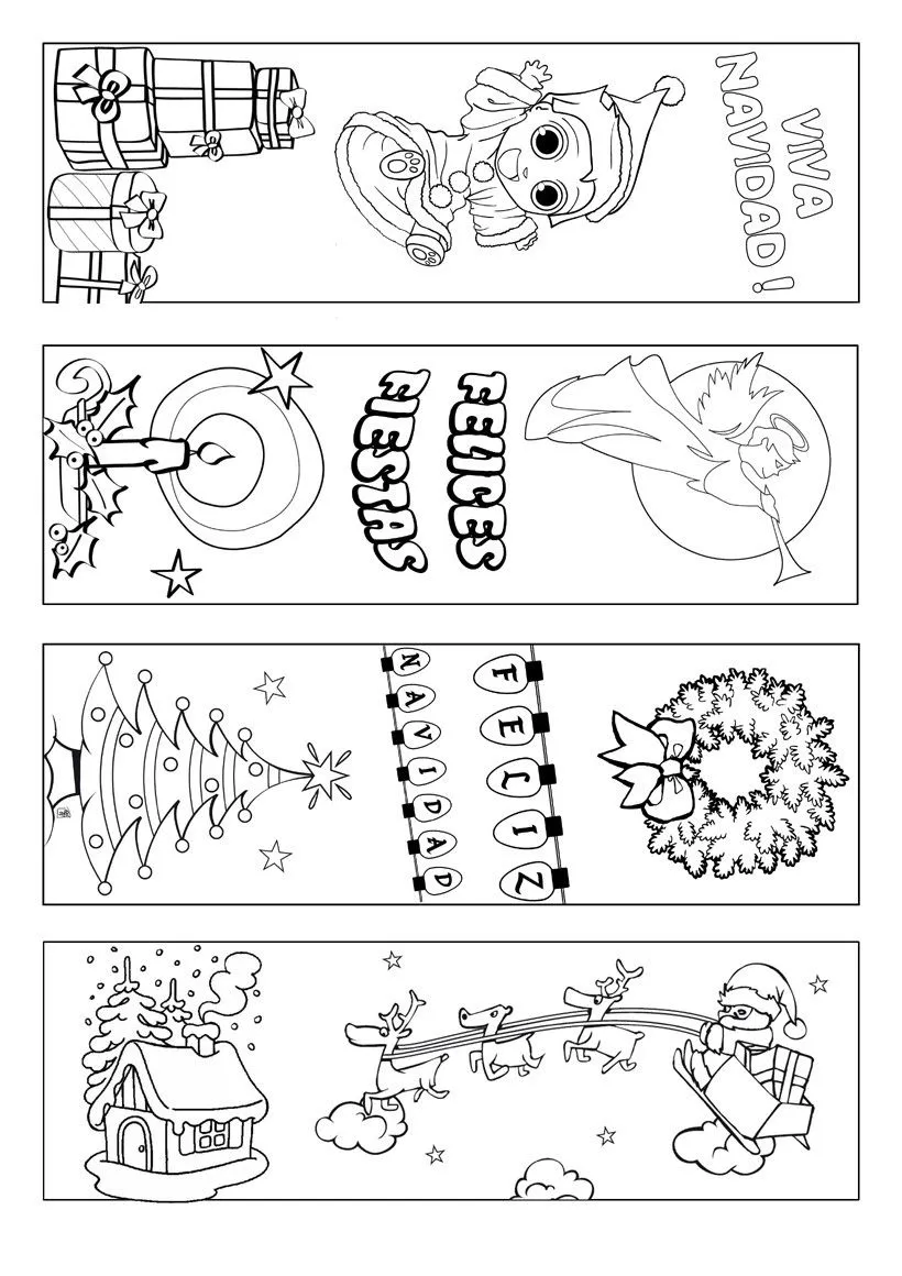 ... de arriba para imprimir tu marcador de pagina para colorear de Navidad ... de arriba para imprimir tu marcador de pagina para colorear de Navidad