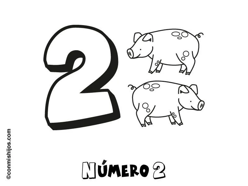 Imprimir: Número 2: Dibujos para colorear