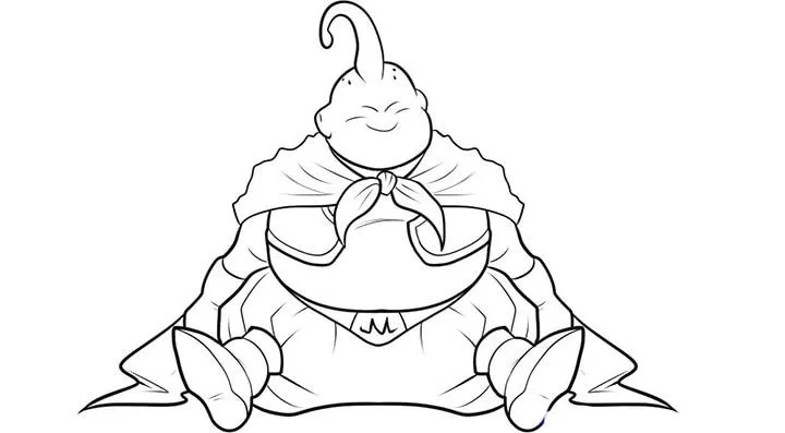 Free coloring pages of majim buu gordo