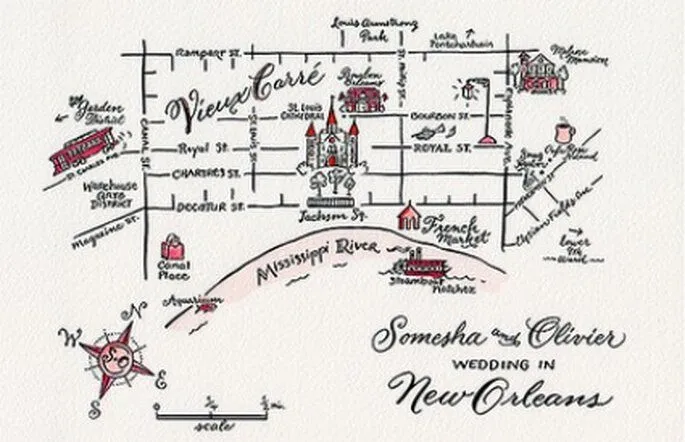 Incluye mapas en las invitaciones de tu boda