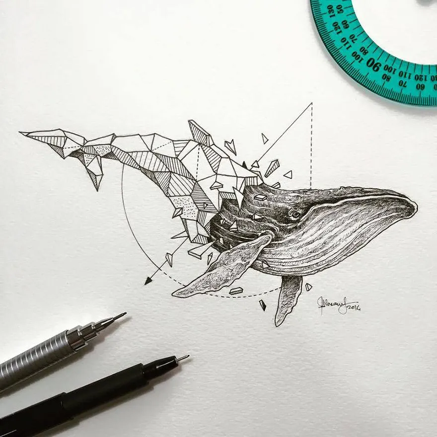 Increíbles dibujos 'geométricos' de animales salvajes – Arte Feed