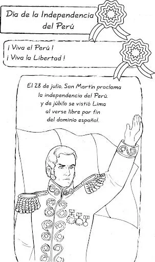 Independencia de Perú para Colorear | Manualidades Infantiles Independencia de Perú para Colorear | Manualidades Infantiles