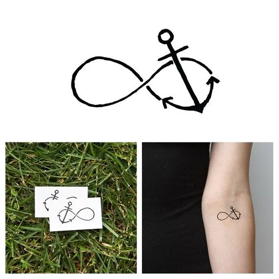 Infinito ancla tatuaje temporal juego de 2 por Tattify en Etsy