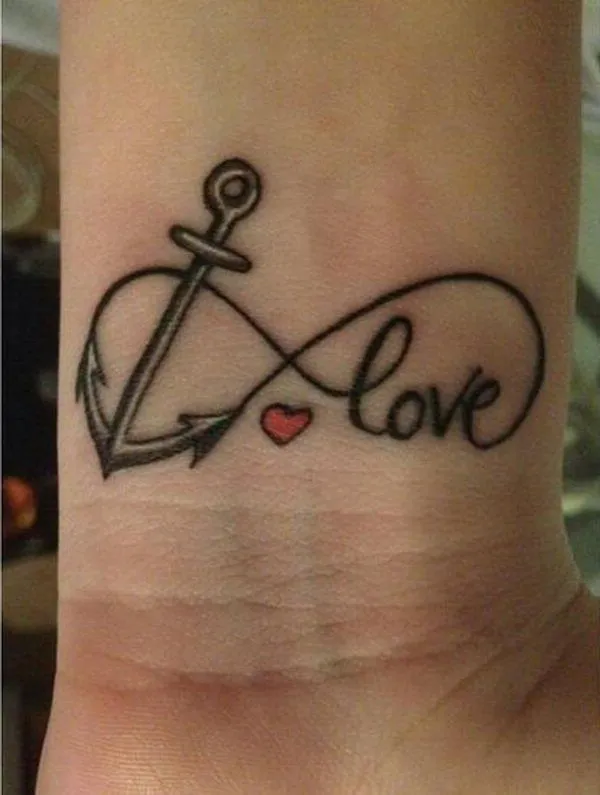 Infinito formado con Ancla y Love con un corazón | Diseño De ...