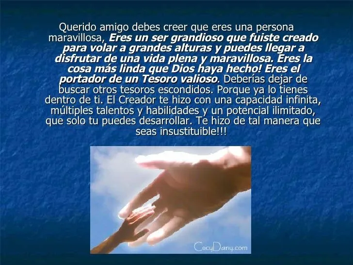 EL INFINITO VALOR DE TU VIDA!