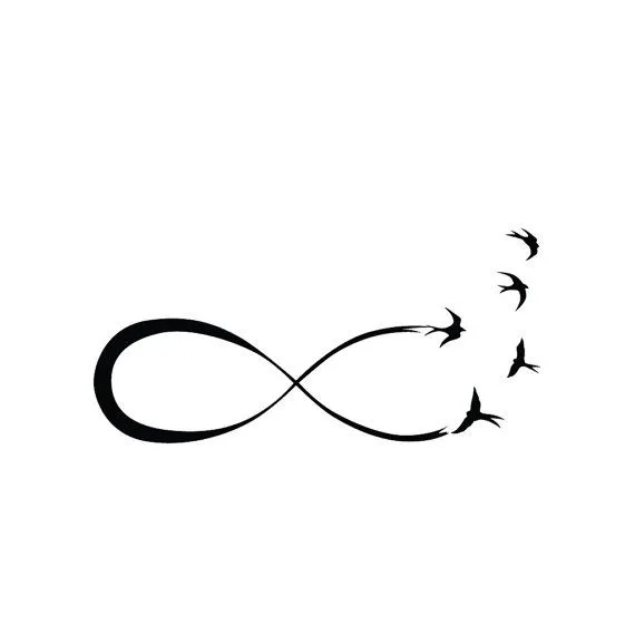 Infinity - Birds - Temporary Tattoo (Set of 2) | Tatuaje Temporal ...