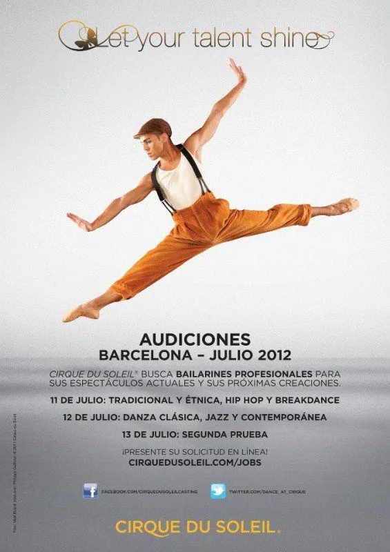 INFOCIRCO. Du Soleil (CA) busca bailarines en Barcelona (ES)