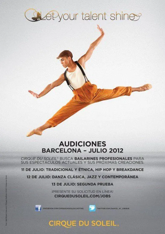 INFOCIRCO. Du Soleil (CA) busca bailarines en Barcelona (ES) INFOCIRCO. Du Soleil (CA) busca bailarines en Barcelona (ES)