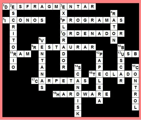 Informatica crucigrama s - Imagui