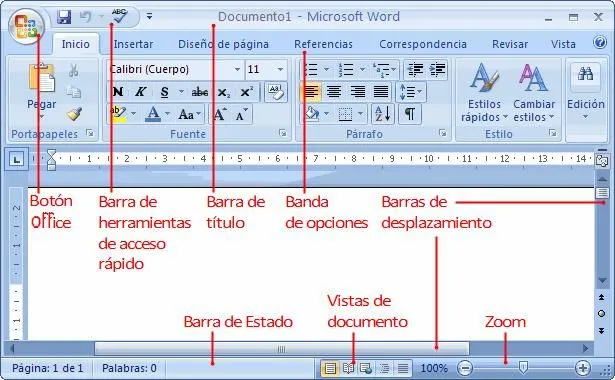 informatica: INTERFAZ DE MICROSOFT WORD 2007
