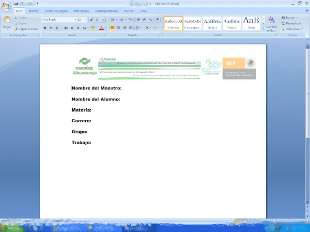 Informatica: Como hacer una plantilla con word Informatica: Como hacer una plantilla con word