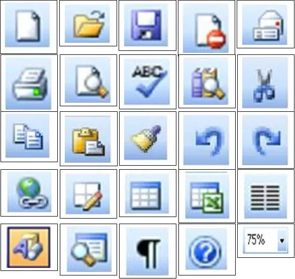 INFORMATICA Y TECNOLOGIA CAE: 7º Loteria Botones Microsoft Word