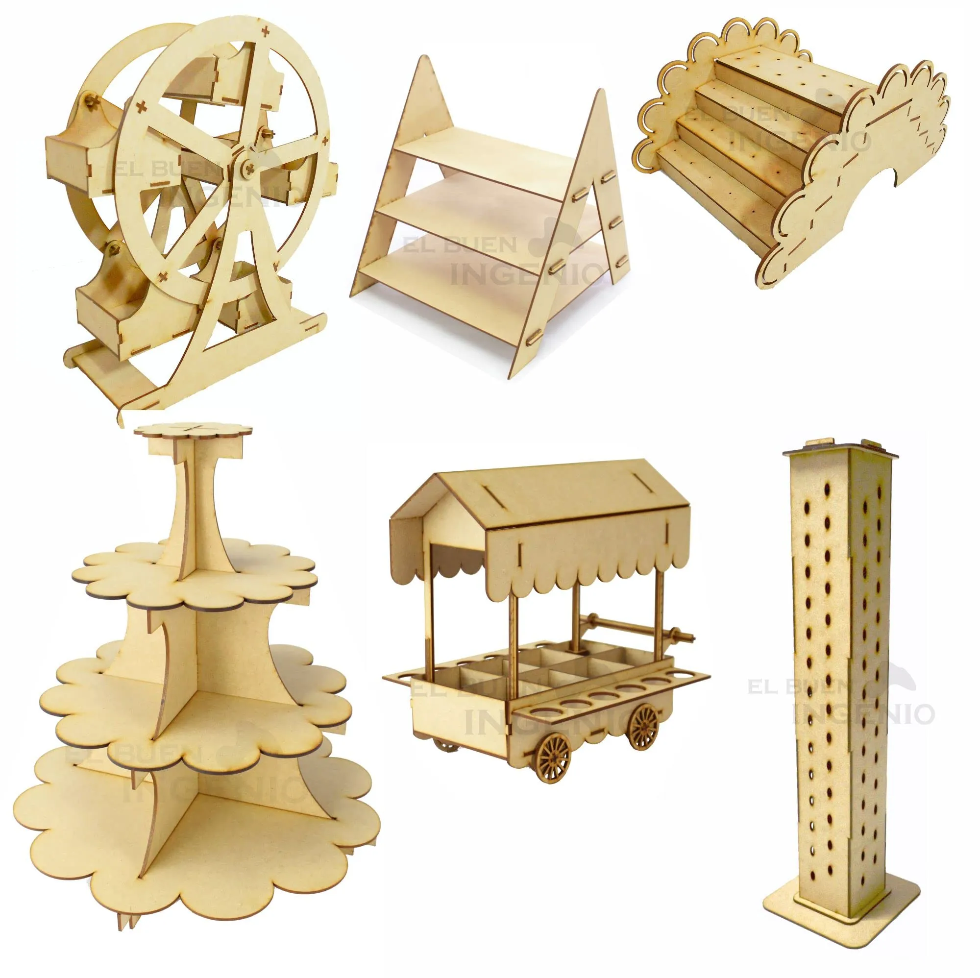 El Buen Ingenio - Kit Accesorios O Muebles para Mesa De Dulces Cumpleaños A - Mobiliario para Mesa de Dulces : Amazon.com.mx: Juguetes y Juegos