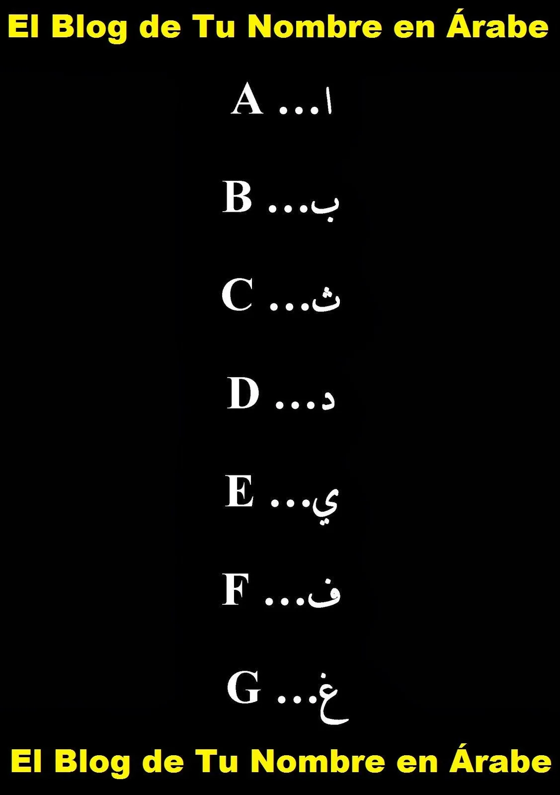 LAS INICIALES EN ÁRABE - TU NOMBRE EN ÁRABE LAS INICIALES EN ÁRABE - TU NOMBRE EN ÁRABE