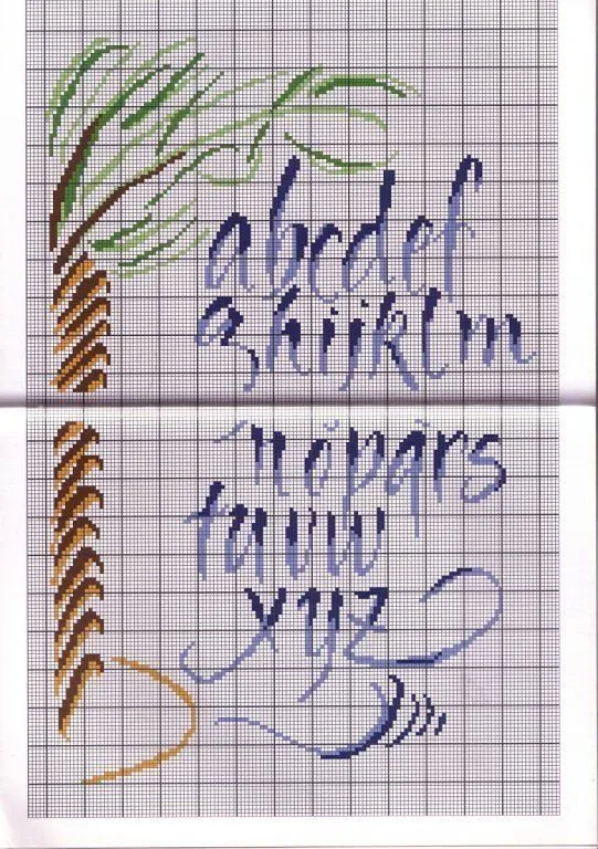 iniciales con letras en punto de cruz | Aprender manualidades es ... iniciales con letras en punto de cruz | Aprender manualidades es ...