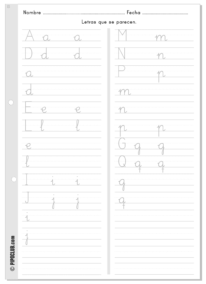INICIO LECTOESCRITURA: ABECEDARIO Repasa y copia