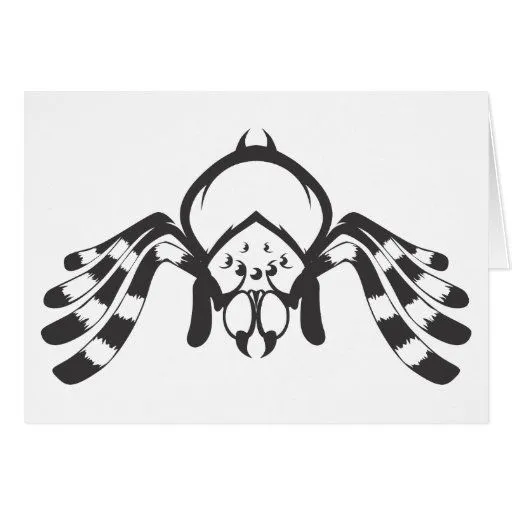 Insecto serio del Tarantula en blanco y negro Felicitación de Zazzle.
