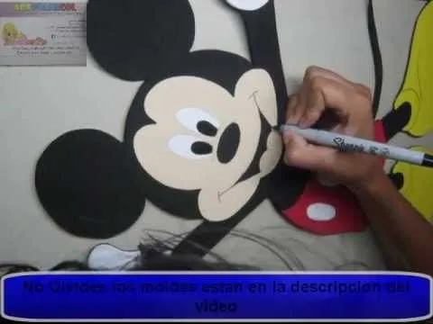 Como Hacer Mickey Mouse De Disney Apliques En Foamy o GomaEva con ...