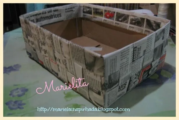 Inspirada por mis amores: CAJA RECICLADA-CANASTA CON PAPEL DE ...