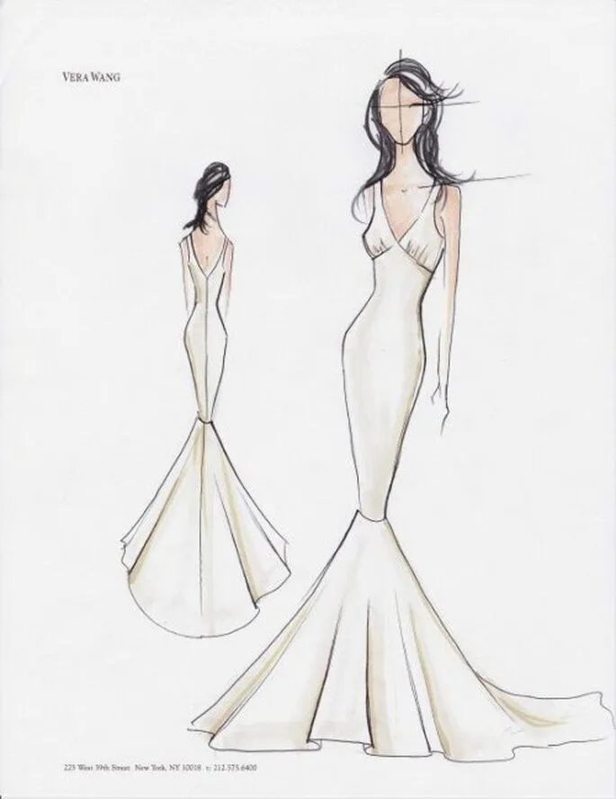 Inspírate! Espectaculares bocetos de vestidos de novia y de fiesta ...