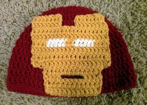 Inspiró a Iron Man Marvel de Crochet gorro por pooyabeesplace Inspiró a Iron Man Marvel de Crochet gorro por pooyabeesplace