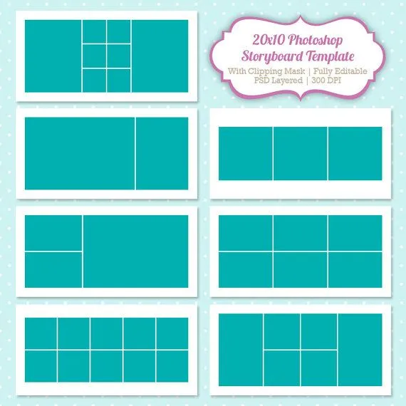 Instant Download Storyboard Photoshop Templates 20x10 Digital ... Instant Download Storyboard Photoshop Templates 20x10 Digital ...