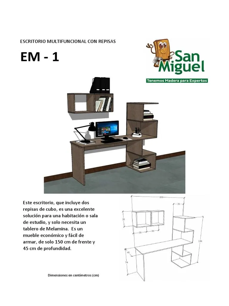 INSTRUCTIVO para Armar Escritorio | PDF | Tornillo | Bienes manufacturados