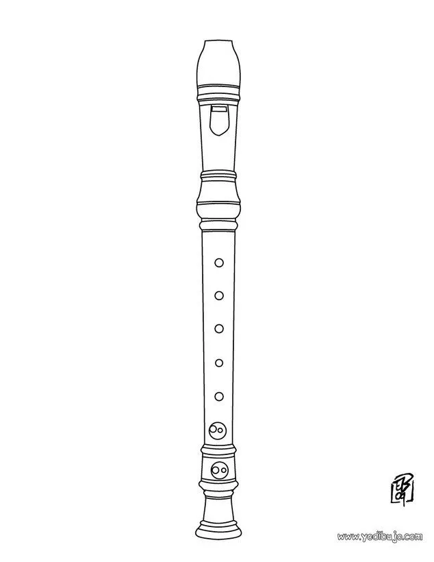 Instrumentos de Música: dibujos para colorear, flauta para imprimir Instrumentos de Música: dibujos para colorear, flauta para imprimir